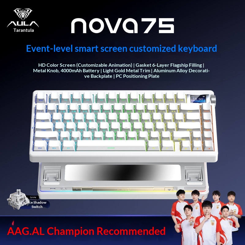 Esports Gaming Uk - NOVA75 Keyboard Mekanik Nirkabel 3 Mode