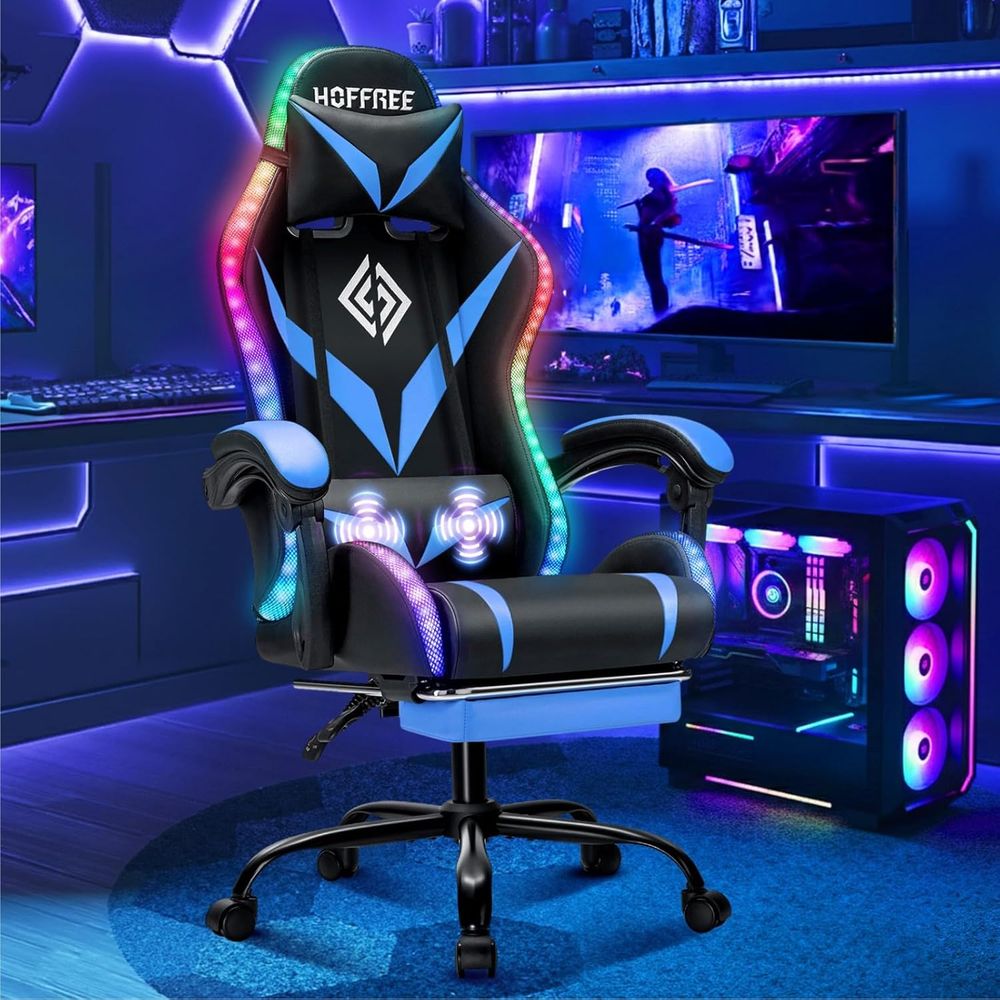 Kursi Gaming RGB dengan Pijat  - Rgb Gaming Chair ulasan dan harga