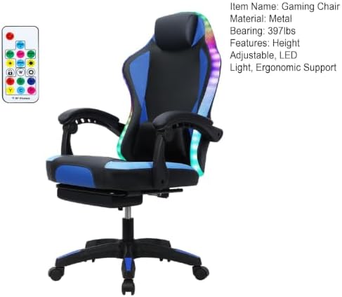 Kursi Gaming Ergonomis LED RGB - Rgb Gaming Chair ulasan dan harga