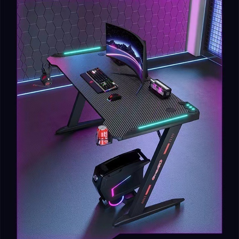 Meja Gaming Serat Karbon Rgb d - Esports Gaming Cafe ulasan dan harga