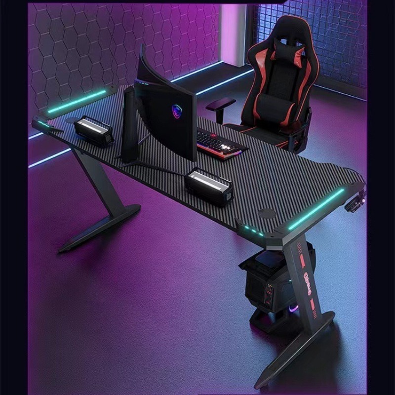 Meja Gaming Serat Karbon Rgb d - Esports Gaming Cafe ulasan dan harga