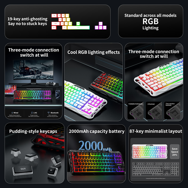 ksnake K108 Keyboard nirkabel  - Esports Gaming Uk ulasan dan harga