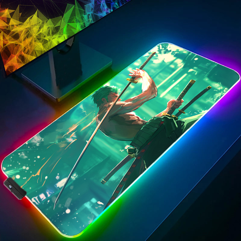 ONE PIECE Zoro Mouse Pad RGB A - Esports Gaming Pc ulasan dan harga