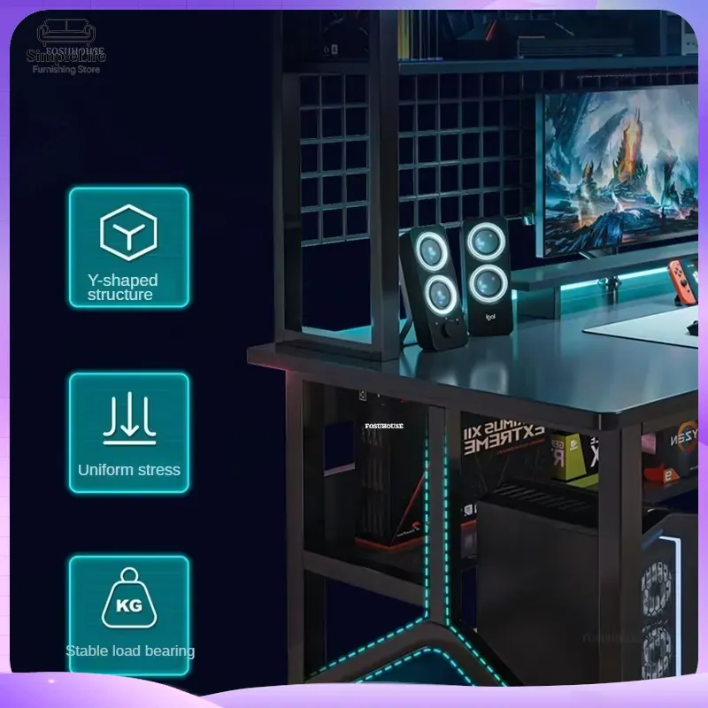 Meja Komputer Nordik untuk Gam - Esports Gaming School ulasan dan harga