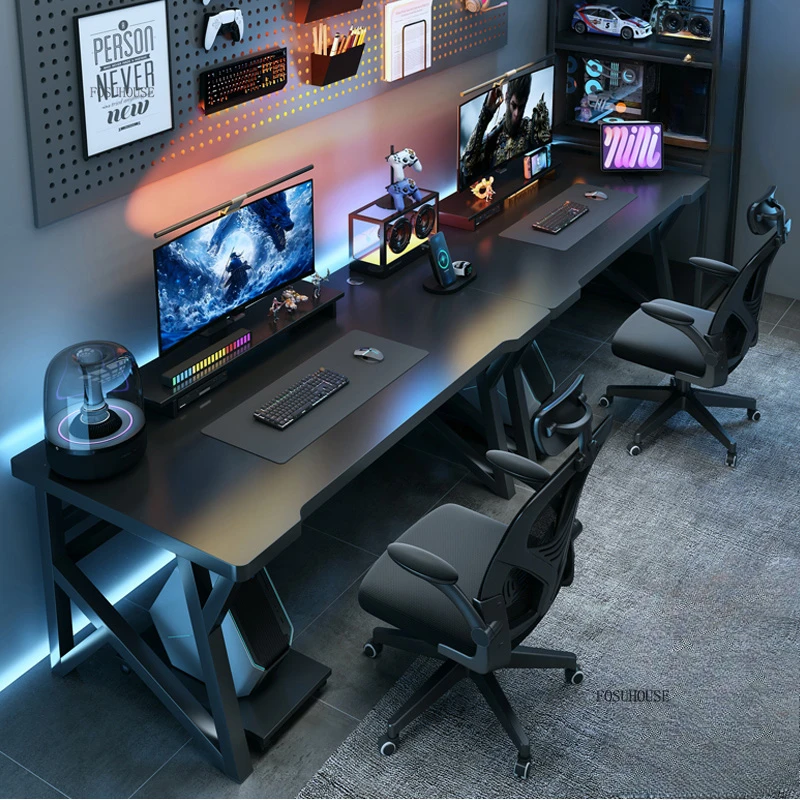 Meja Komputer Ganda Modern Des - Esports Gaming School ulasan dan harga