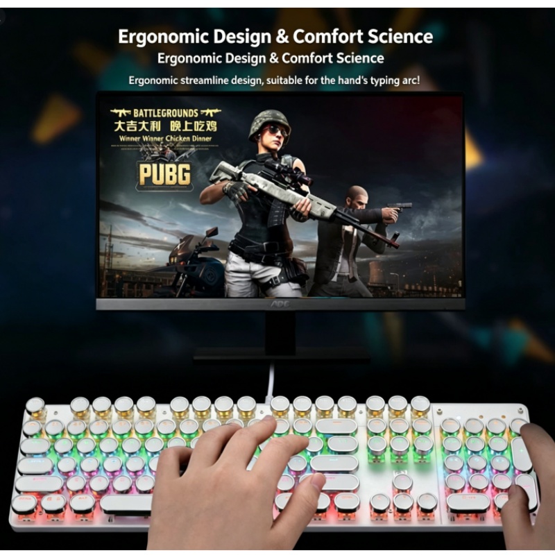 Keyboard Mekanis Steam Punk HJ - Esports Gaming Cafe ulasan dan harga